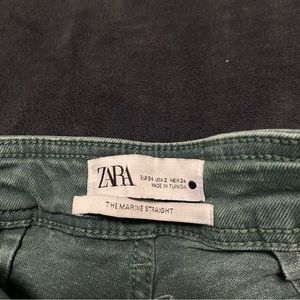 Zara green marine straight pants